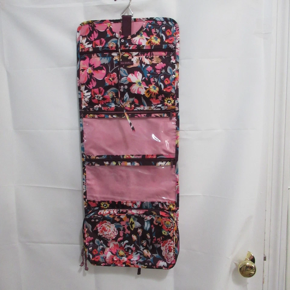 Vera Bradley Hanging Travel Organizer Zipper Indiana Rose blossom burgundy wine - Image 3 of 4