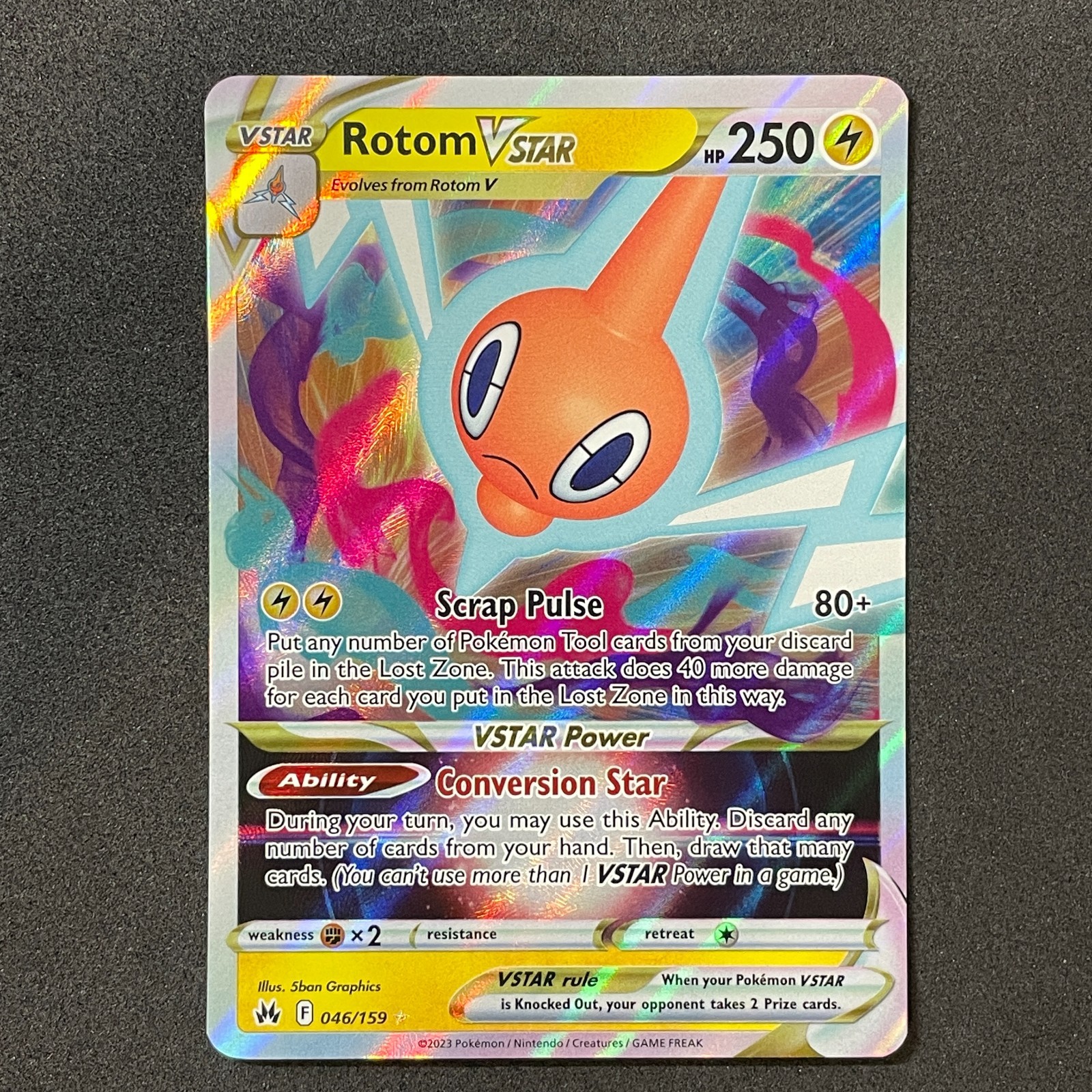 Rotom VSTAR 046/159 Crown Zenith Holo NM Pokemon TCG