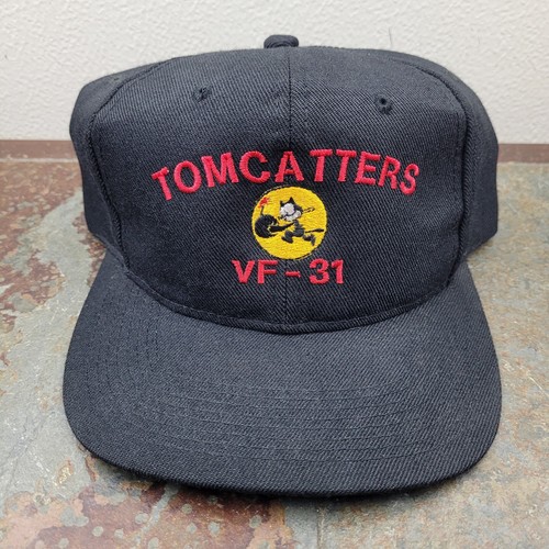 Vintage Tomcatters VF-31 Snapback Hat Cap Navy Military