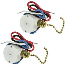 2Pack Ceiling Fan Switch 3-Speed 4-Wire Chain Light For Zing Ear ZE-208S E89885