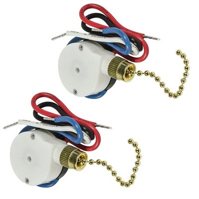 2Pack Ceiling Fan Switch 3-Speed 4-Wire Chain Light For Zing Ear ZE-208S E89885