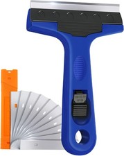 Razor Blade Scraper, 4" Scraper Tool with 10 Extra Replacement Metal Blades,...