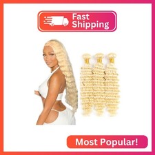613 Blonde Bundles Human Hair Deep Wave Bundles Human Hair 30 32 34 Inch NerriHo