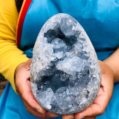 2 Pieces 6.55LB natural blue crystal cave quartz crystal mineral specimen 4592