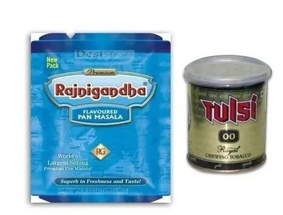 is rajnigandha pan masala tobacco Rajnigandha Pan Masala and Tulsi 00 Pack of 52+52 4g+0.45g Each Free Ship  2027