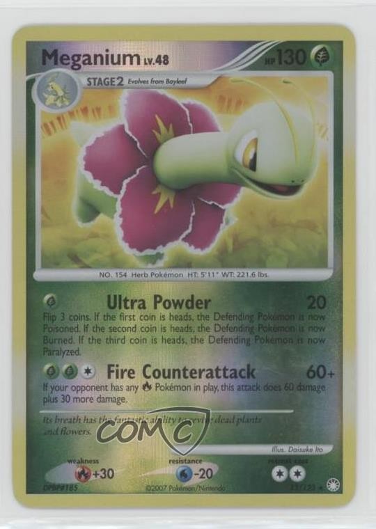 Meganium Reverse Foil Pokémon Diamond & Pearl Mysterious Treasures #13 2007