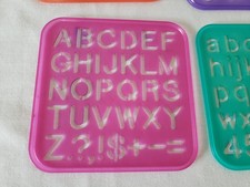 Vintage Tupperware Stencils, Lot of 7 Letters Number Shapes Holidays Animals etc