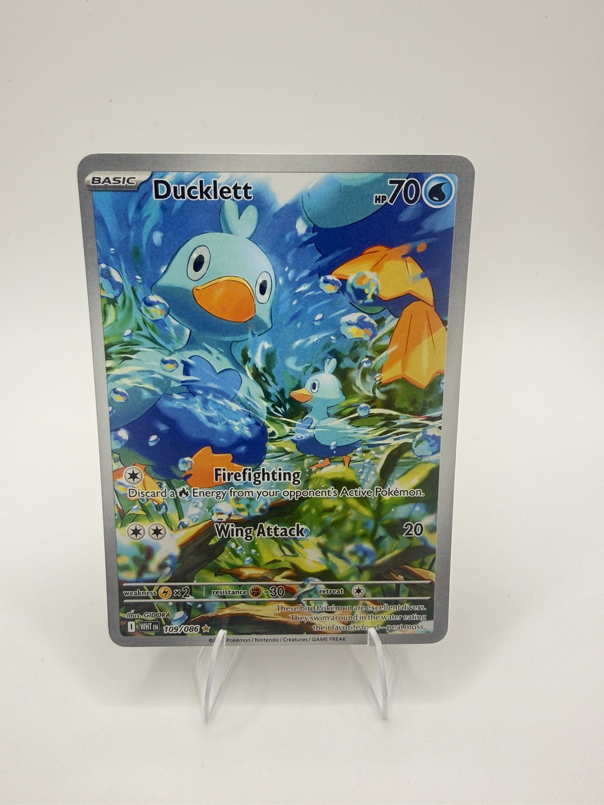 Ducklett 109/086 SV: White Flare Illustration Rare Pokemon Card
