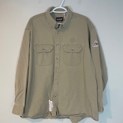 Bulwark FR Khaki Flame Resistant Work Shirt Mens XL-RG Excel FR ComforTouch