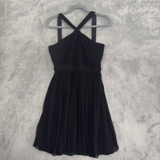 J Crew Sinclair Silk Chiffon Dress Womens 6 Black Sleeveless