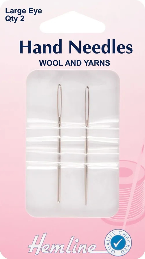 Hemline Wool & Yarn Large Eye Hand Sewing Needles - 2 Pack H212