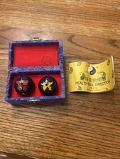 Vintage Chinese Baoding Balls Musical Chime Stress Relief Tai Chi Butterfly