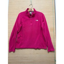 The North Face Womens TKA 100 Glacier 1/4 Zip Fleece Pullover Pink Medium M