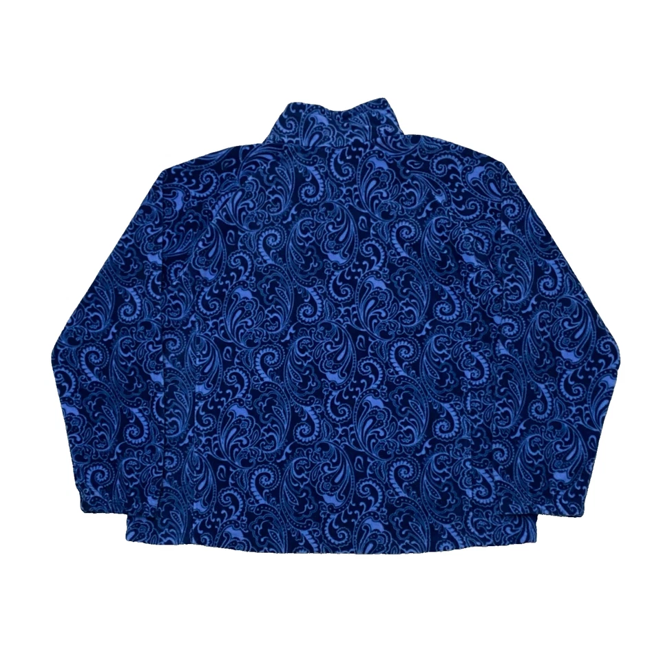 BLAIR Patterned Fleece Jacket Size 2XL Blue Paisley Full Zip Unisex - Image 2 of 4