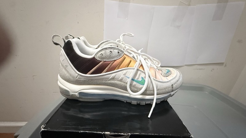 AIR MAX 98 OA GS VAST GREY/ELECTRO GREEN GRIS INFINIVERT Size 13