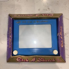 Vintage Original ETCH A SKETCH BLUE W BOX  WORKS