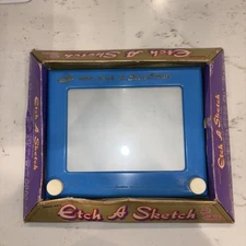 Vintage Original ETCH A SKETCH BLUE W BOX & WORKS