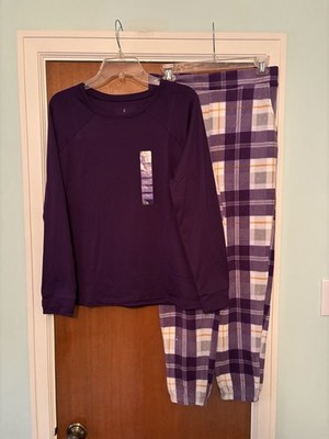 Cuddl Duds NWT purple/purple plaid pjs sz S