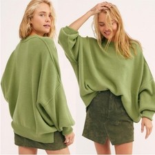 Free People Sweater Sweatshirt Womens Small Easy Street Tunic Julep Green New