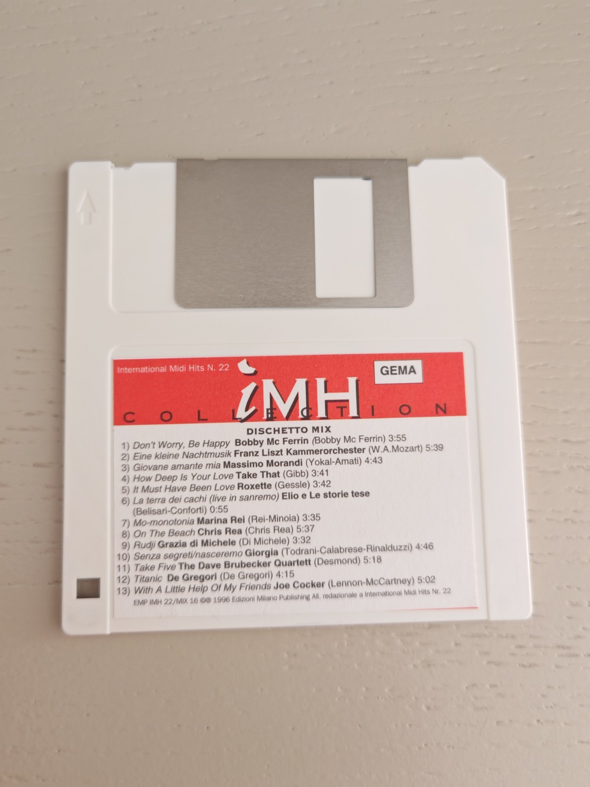 Floppy Disk MIDI International Midi Hits Dischetto Mix Joe Cocker De Gregori