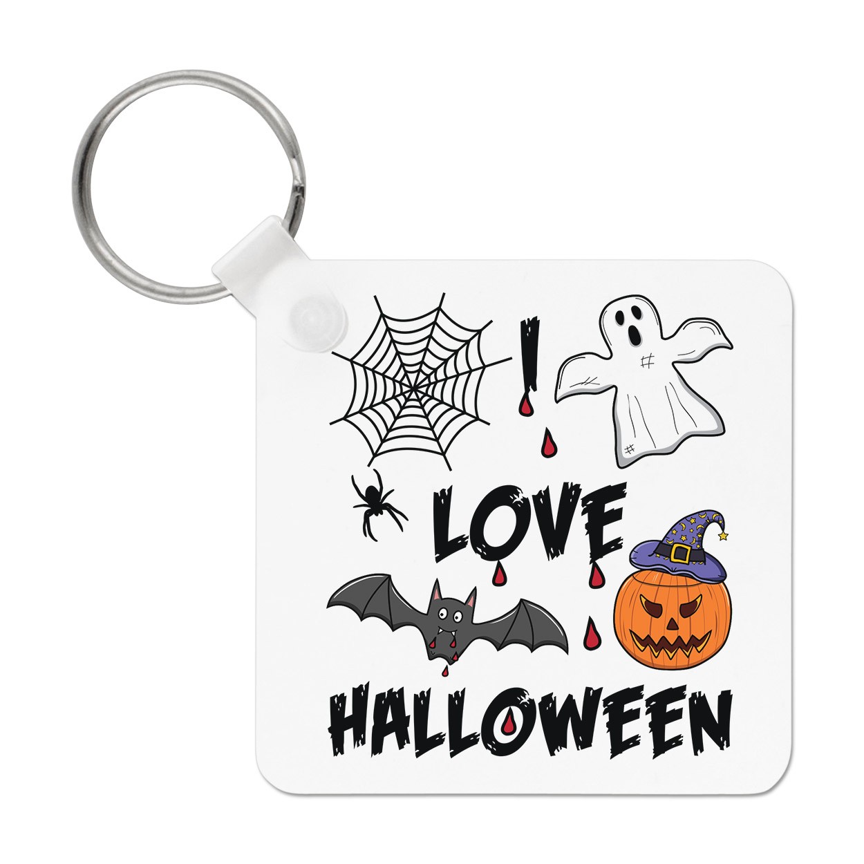 I Love Halloween Keyring Key Chain Spooky Ghost Pumpkin Scary Joke Funny
