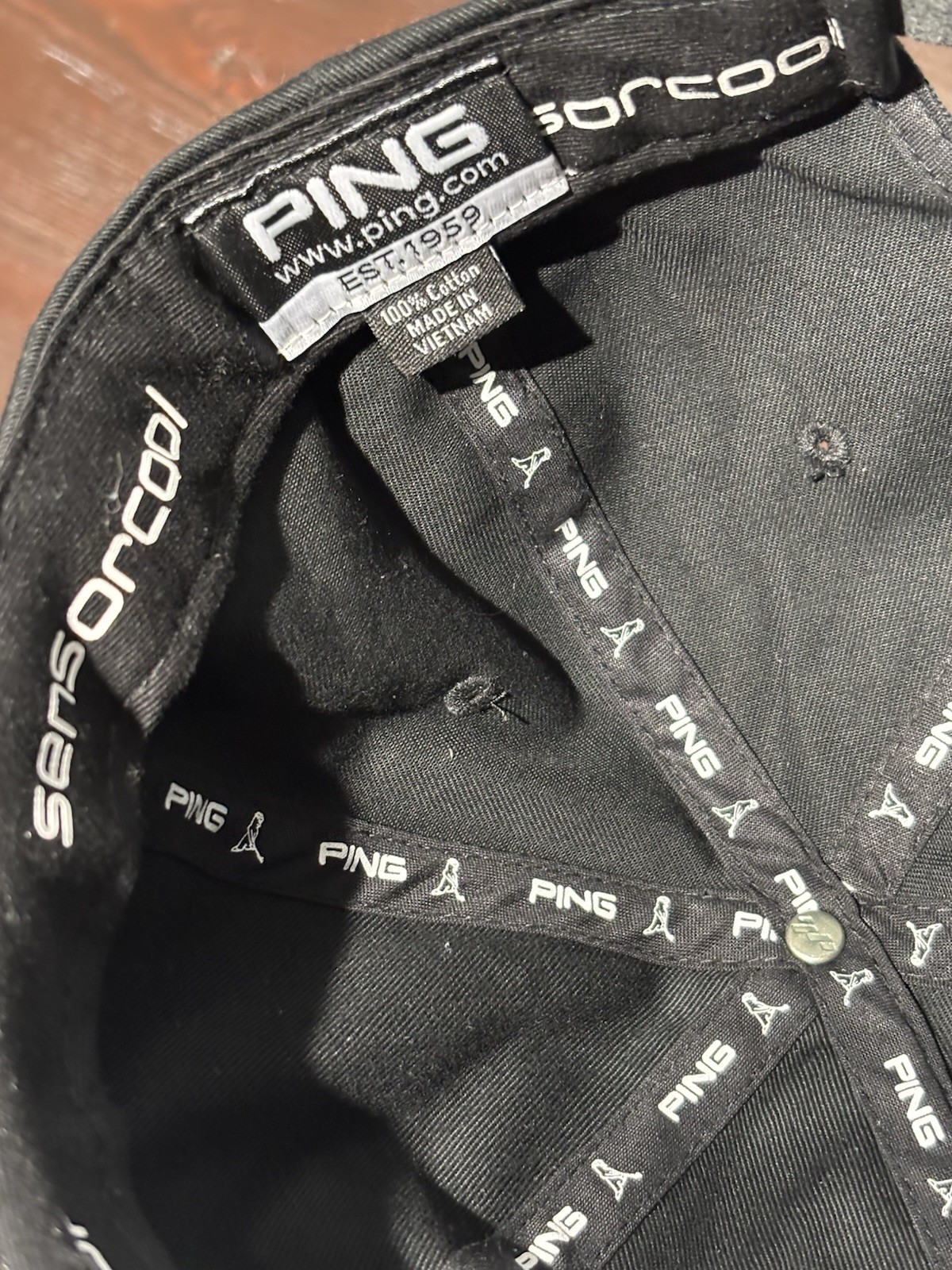 Ping SensorCool Strapback Hat Leather Strap Black… - image 12