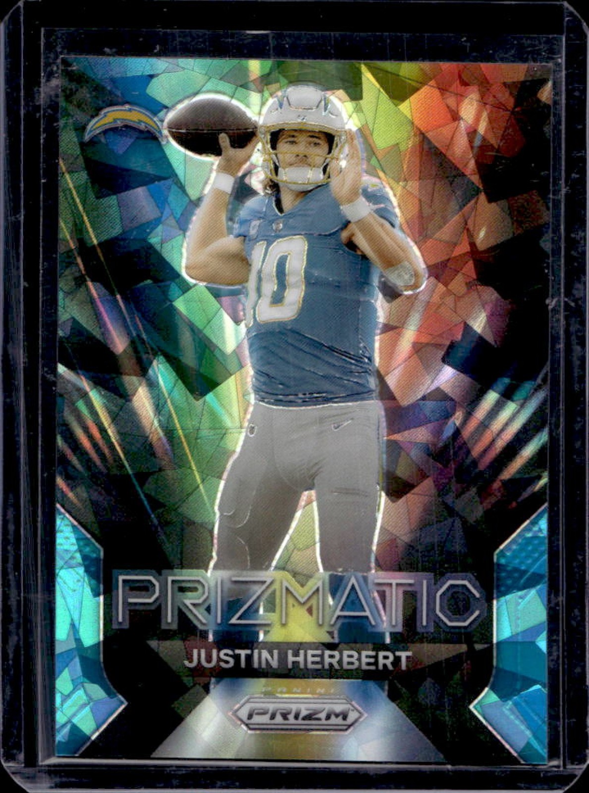2023 Prizm Justin Herbert Prizmatic Prizms Blue Ice #50/99 Chargers