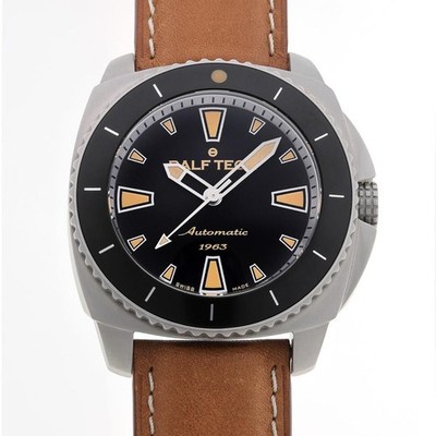 RALF TECH WRX V 1963 Day WRX2201 Automatic Black Dial SS Brown Leather Watch