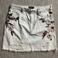 Abercrombie Fitch Skirt Womens 28 Zoe Natural Rise Vintage A Line Embroidered