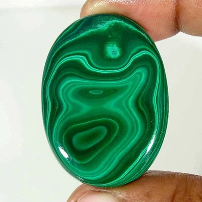 97,50 Cts Natürlicher Malachit Ovaler Cabochon Lose Edelstein - Bild 1 von 4