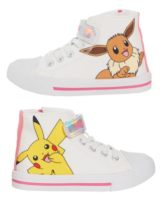 Mädchen Pokemon Hi Top Turnschuhe Kinder Pikachu Eevee Canvas Schuhe Pilmsolls Pumps 