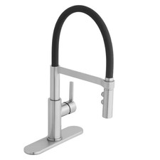 Statham Single Handle Spring Neck Pull down Sprayer Kitchen Faucet in Stainless