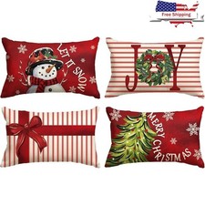 Durable Polyester Decorative Pillow Cover Seasonal Print Soft Touch Easy Care US