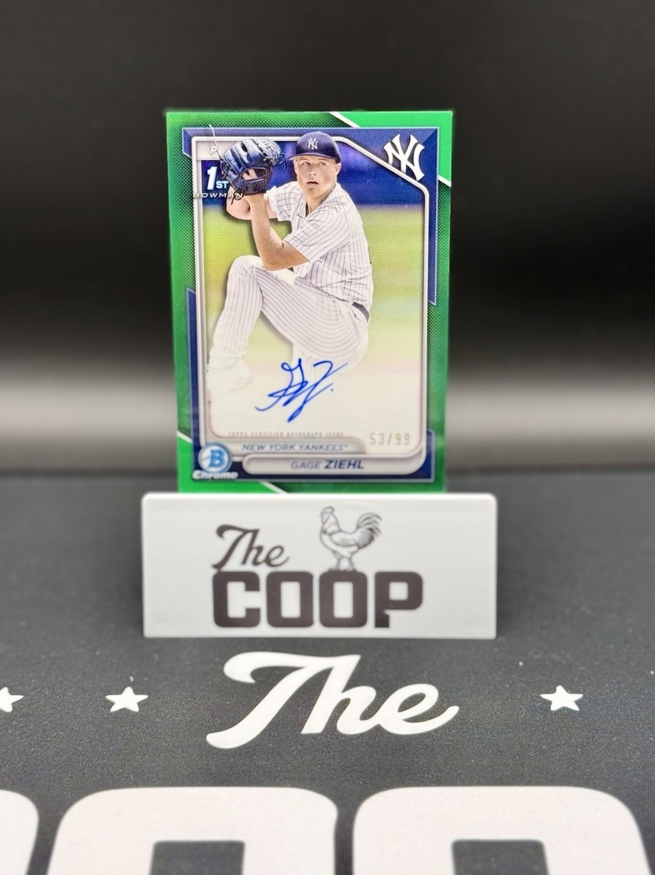 Gage Ziehl 2024 Bowman Chrome Draft 1st 🥇 True Green Refractor Auto /99