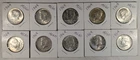 LOT OF 10 UNC 1964 KENNEDY HALF DOLLAR COINS $5 FACE VALUE UNCIRCULATED #84