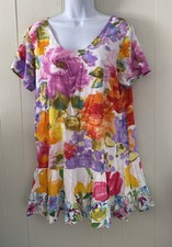 Jams World Hattie Mini Dress In Sorbet Tunic Top Floral Sz XL *READ/ALTARED