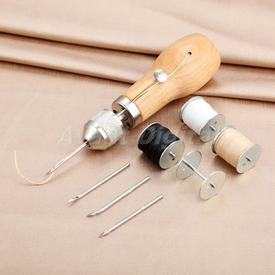 Hand Sewing Machine Awl Needle Thread Edge Stitching Belt Strip DIY Leather Tool