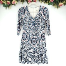 ELIZA J Medallion Print V-neck Mini Dress Size Petite 0