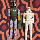 Vintage Large Boba Fett & Stormtrooper Kenner Action Figure HK Incomplete