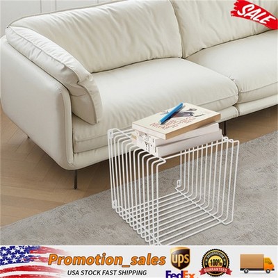 Linear Side Table Square Geometry Retro End Desk Multi-Purpose Tables Furniture