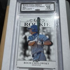 ROCH CHOLOWSKY RC 2025 Leaf Graded GEM-MT 10 Rookie Achievement #RA-13. COA!