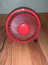 Mini Desk Fan Portable Small Red Cooling USB Cord Camping Camper
