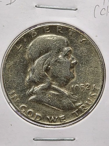 1952-D Franklin Half Dollar Raw Fine (Details)