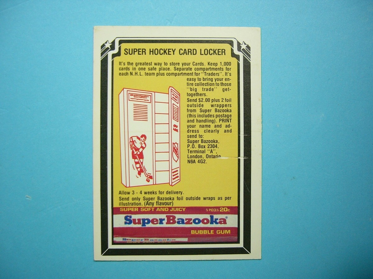 1978/79 O-PEE-CHEE NHL SUPER HOCKEY CARD LOCKER INSERT CARD