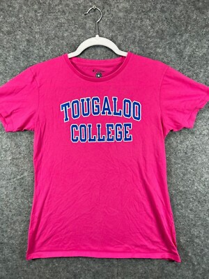 Champion Tugaloo College T Shirt Womens Medium Pink Crew Neck Short Sleeve