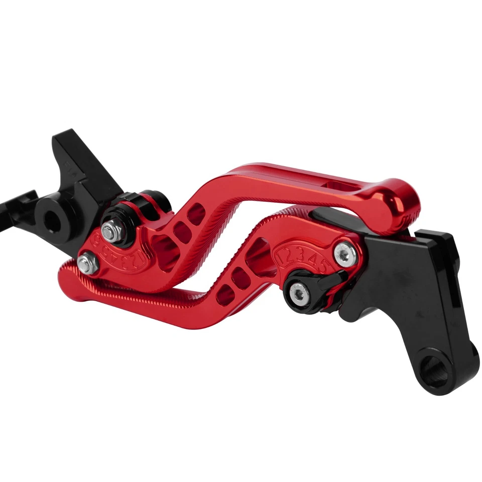 For Honda XR650L	1993-2017 1997 2000 2001 05 3D Short Clutch Brake Levers US Red - Image 4 of 4