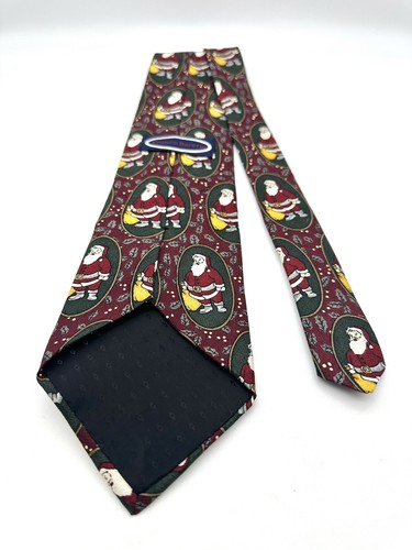 "Corbata de Papá Noel vintage Franco Beretta 100 % seda hecha en EE. UU. - 4"" con 57"" L" - Imagen 5 de 6