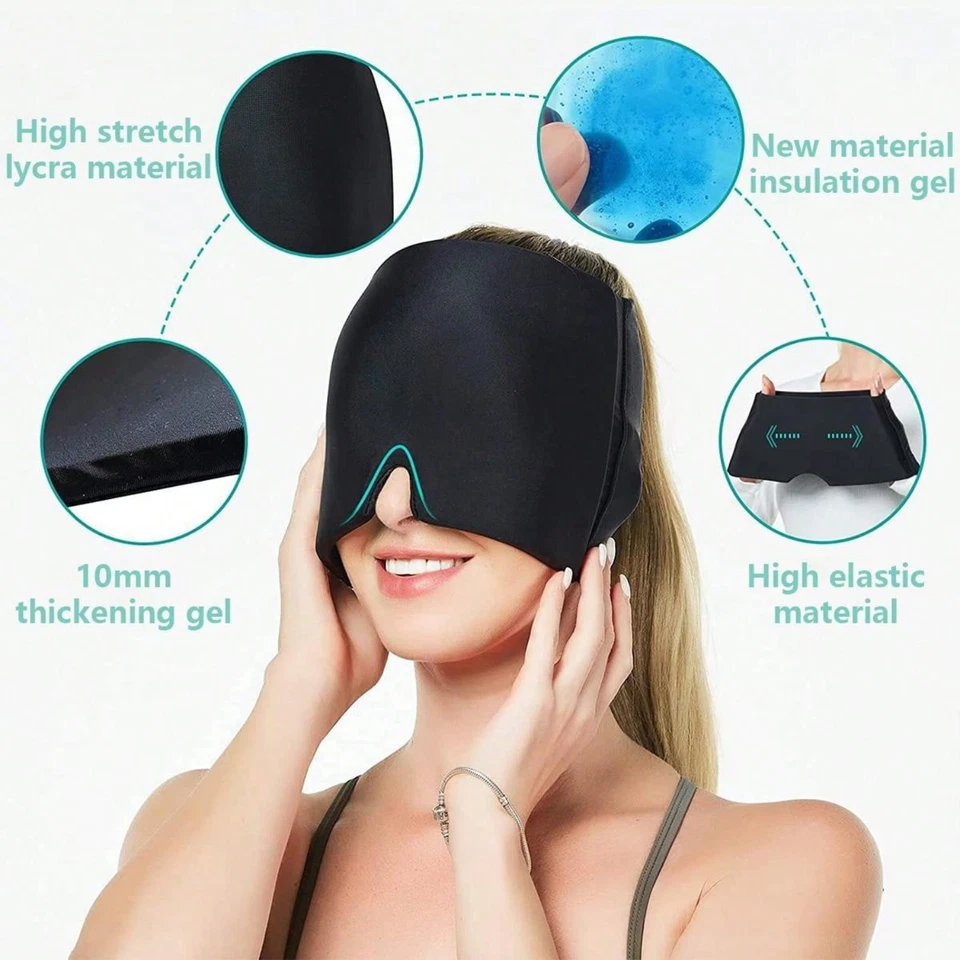 Ice Cap Headache Relief Hat - Tension Headache Migraine Therapy Cold Pack - Image 2 of 4