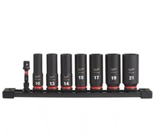 Milwaukee 49-66-7021 Shockwave Impact 3/8" Dr Metric Deep 6Pt Socket Set 8Pc