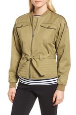 Nordstrom Signature 155589 Women's Belted Utility Bomber Jacket Sz. Xl